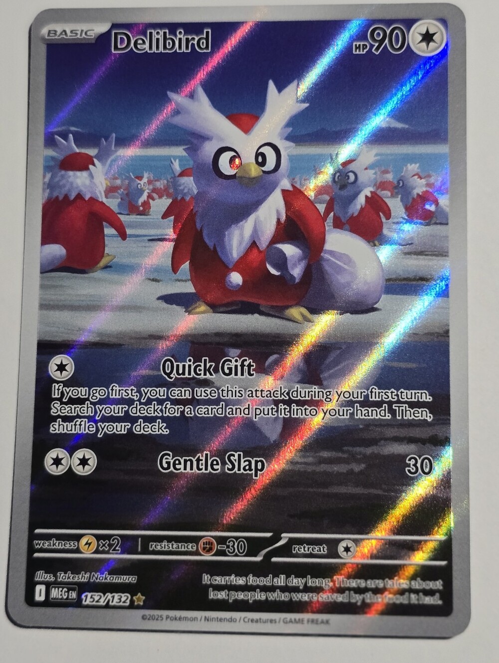 Pokemon Delibird 152/132 Mega Evolution Illustration Rare IR Holo NM